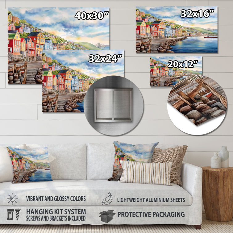 Highland Dunes Newfoundland Coastal Vintage On Metal Print Wayfair Canada